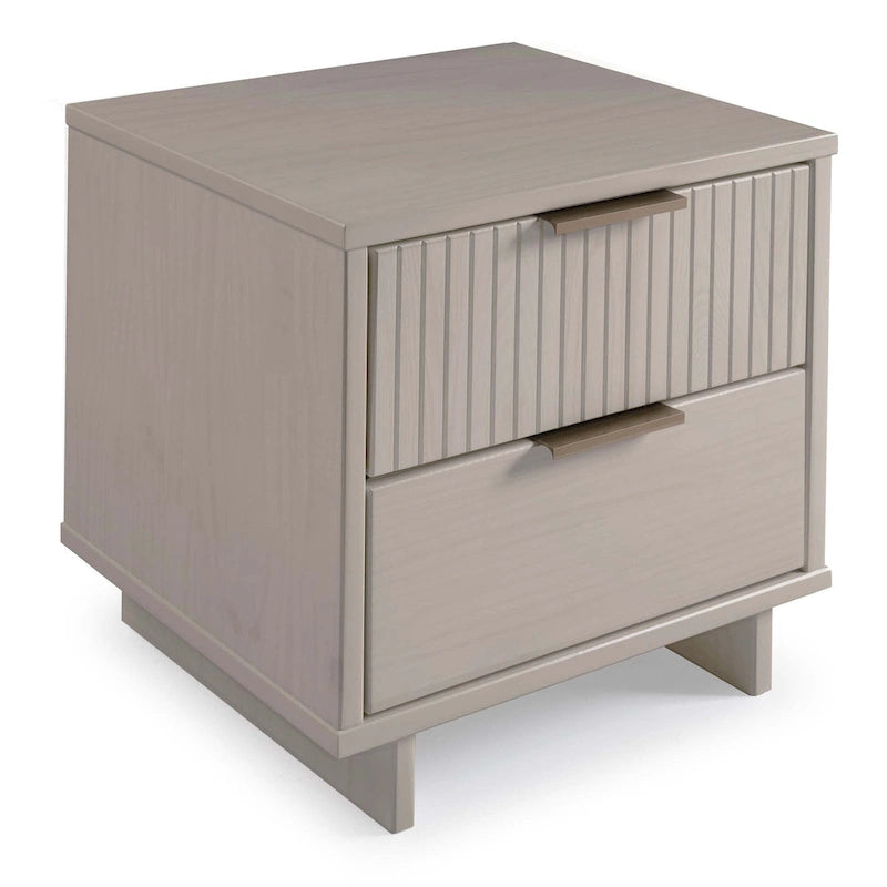 Manhattan Comfort Granville Lot de 2 tables de chevet en bois massif du milieu du siècle à 2 tiroirs