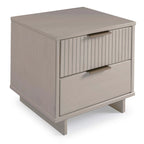 Manhattan Comfort Granville Lot de 2 tables de chevet en bois massif du milieu du siècle à 2 tiroirs