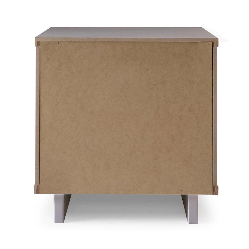Manhattan Comfort Granville Lot de 2 tables de chevet en bois massif du milieu du siècle à 2 tiroirs