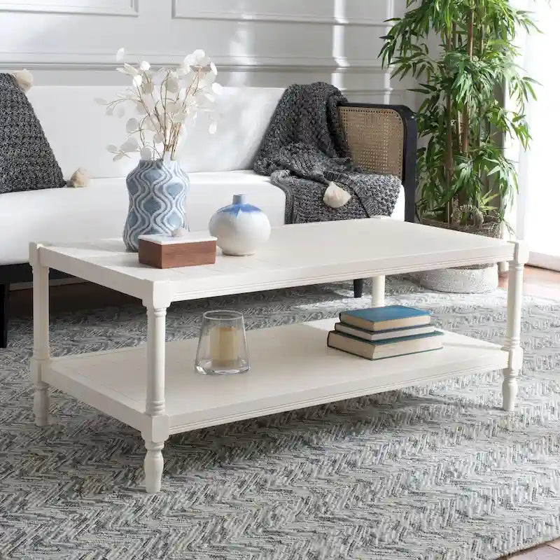 Table basse Eudora blanche - 47,2 x 23,6 x 18,9 - 47Lx24Px19H