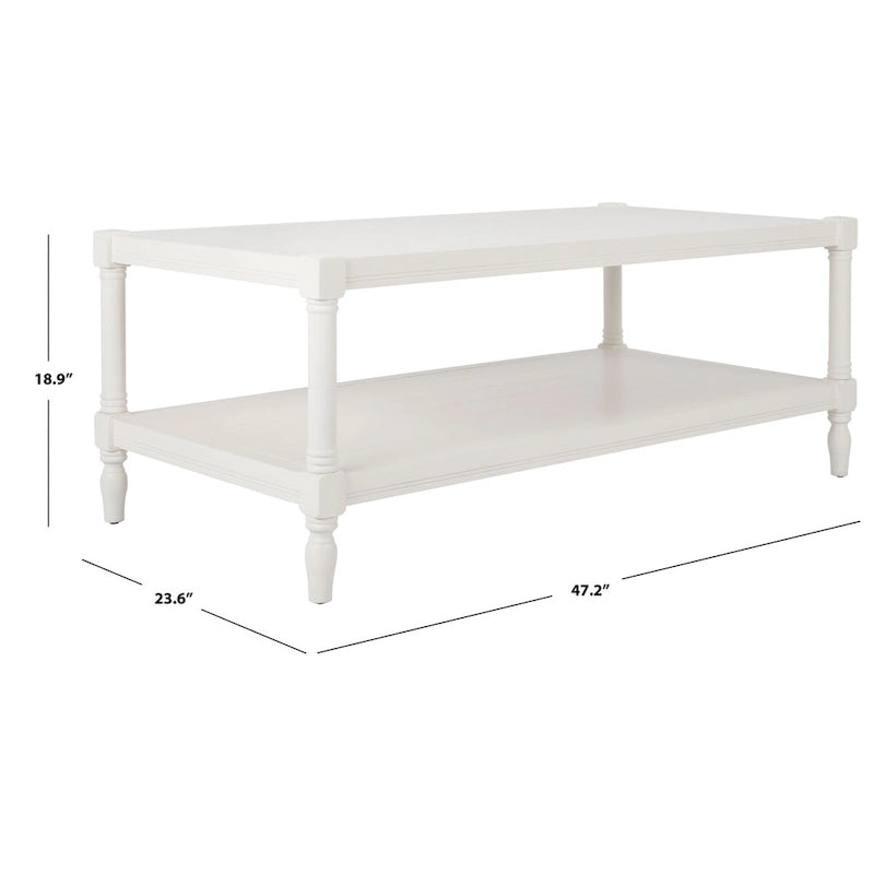 Table basse Eudora blanche - 47,2 x 23,6 x 18,9 - 47Lx24Px19H