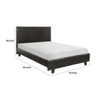 Lit plateforme King Size Leo California, similicuir marron, bois massif