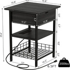 Table de chevet avec station de recharge