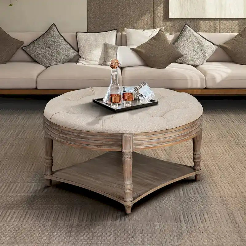 Large Round Ottoman Coffee Table