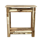 Table inclinable architecturale en bois d'acacia avec étagère