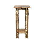 Table inclinable architecturale en bois d'acacia avec étagère
