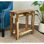 Table inclinable architecturale en bois d'acacia avec étagère