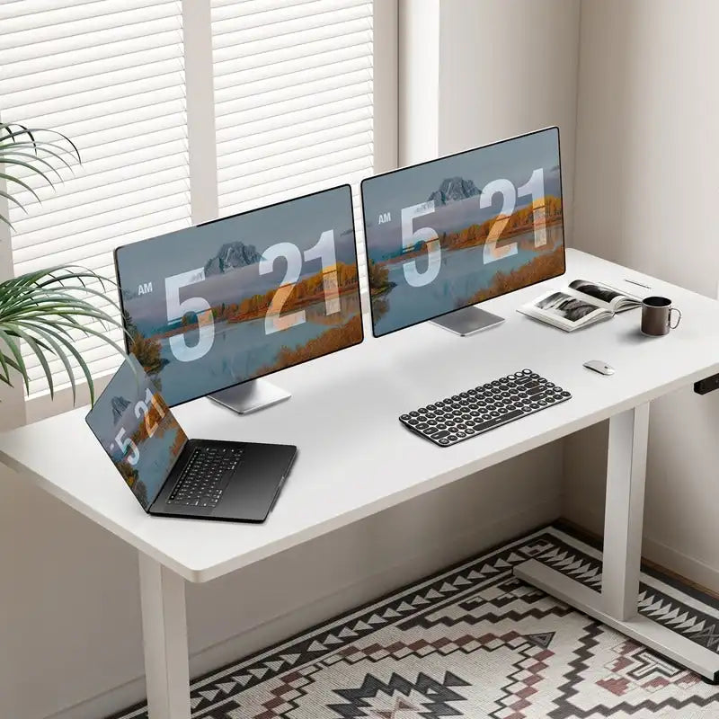 SIAGO Bureau informatique 48 x 24 pouces, réglable en hauteur, électrique, assis-debout