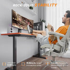 SIAGO Bureau informatique 48 x 24 pouces, réglable en hauteur, électrique, assis-debout