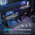 SIAGO Bureau informatique 48 x 24 pouces, réglable en hauteur, électrique, assis-debout