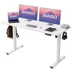 SIAGO Bureau informatique 48 x 24 pouces, réglable en hauteur, électrique, assis-debout