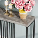 Table console de canapé de 70,9 pouces avec étagère de rangement ouverte, Table étroite industrielle extra longue, Table d'entrée derrière le canapé