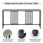 Table console de canapé de 70,9 pouces avec étagère de rangement ouverte, Table étroite industrielle extra longue, Table d'entrée derrière le canapé