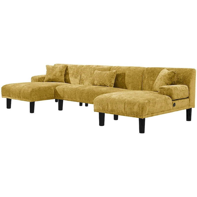 Canapés modulaires en U en chenille, canapé modulaire moderne - 45.6L x 106.3P x 26.7H