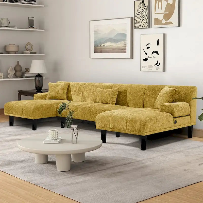 Canapés modulaires en U en chenille, canapé modulaire moderne - 45.6L x 106.3P x 26.7H