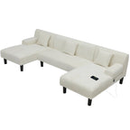 Canapés modulaires en U en chenille, canapé modulaire moderne - 45.6L x 106.3P x 26.7H