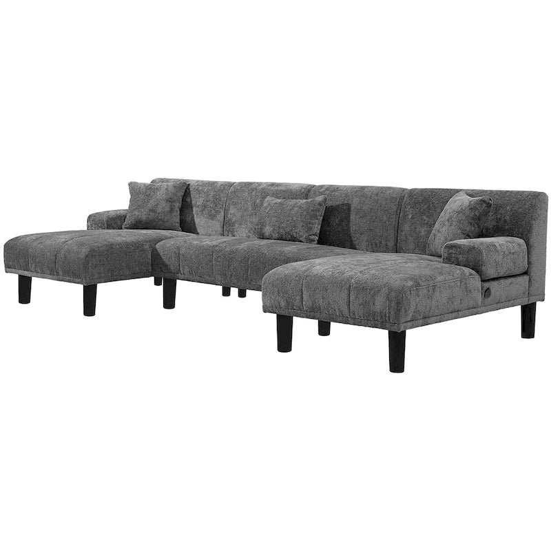 Canapés modulaires en U en chenille, canapé modulaire moderne - 45.6L x 106.3P x 26.7H